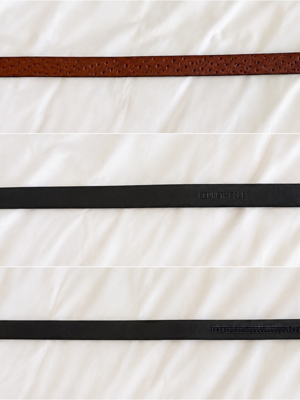 Kenneth Cole Men's Two-Tone Leather Belts — Black and Brown